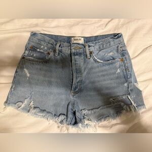 AGOLDE Parker Distressed Denim Button Fly Shorts